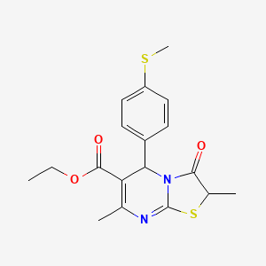 ethyl 2,7-dimethyl-5-(4-methylsulfanylphenyl)-3-oxo-5H-[1,3]thiazolo[3,2-a]pyrimidine-6-carboxylate