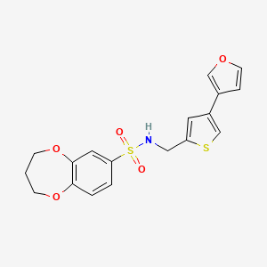 N-[[4-(Furan-3-yl)thiophen-2-yl]methyl]-3,4-dihydro-2H-1,5-benzodioxepine-7-sulfonamide