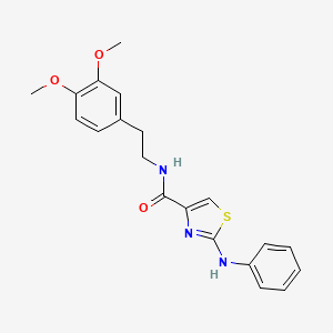 molecular formula C20H21N3O3S B2650767 N-(3,4-dimethoxyphenethyl)-2-(phenylamino)thiazole-4-carboxamide CAS No. 1105219-02-0