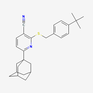 6-(1-Adamantyl)-2-[(4-tert-butylphenyl)methylsulfanyl]pyridine-3-carbonitrile