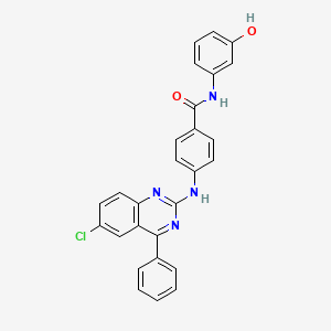 4-[(6-chloro-4-phenylquinazolin-2-yl)amino]-N-(3-hydroxyphenyl)benzamide