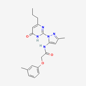 N-(3-methyl-1-(6-oxo-4-propyl-1,6-dihydropyrimidin-2-yl)-1H-pyrazol-5-yl)-2-(m-tolyloxy)acetamide