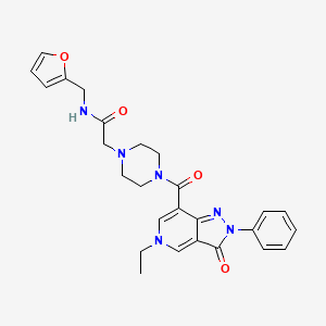 2-(4-(5-ethyl-3-oxo-2-phenyl-3,5-dihydro-2H-pyrazolo[4,3-c]pyridine-7-carbonyl)piperazin-1-yl)-N-(furan-2-ylmethyl)acetamide
