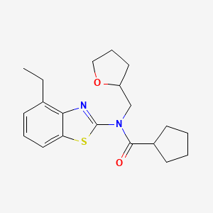 N-(4-ethylbenzo[d]thiazol-2-yl)-N-((tetrahydrofuran-2-yl)methyl)cyclopentanecarboxamide