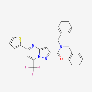 N,N-dibenzyl-5-(thiophen-2-yl)-7-(trifluoromethyl)pyrazolo[1,5-a]pyrimidine-2-carboxamide