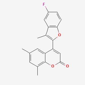 4-(5-Fluoro-3-methyl-1-benzofuran-2-yl)-6,8-dimethylchromen-2-one