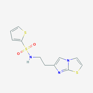 molecular formula C11H11N3O2S3 B2650789 N-(2-{imidazo[2,1-b][1,3]thiazol-6-yl}ethyl)thiophene-2-sulfonamide CAS No. 868980-68-1