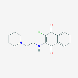 molecular formula C17H19ClN2O2 B2650796 2-Chloro-3-[(2-piperidinoethyl)amino]naphthoquinone CAS No. 135127-51-4