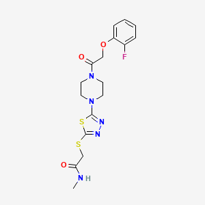 2-((5-(4-(2-(2-fluorophenoxy)acetyl)piperazin-1-yl)-1,3,4-thiadiazol-2-yl)thio)-N-methylacetamide