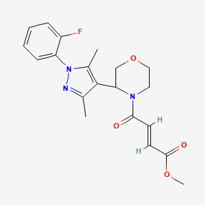 Methyl (E)-4-[3-[1-(2-fluorophenyl)-3,5-dimethylpyrazol-4-yl]morpholin-4-yl]-4-oxobut-2-enoate
