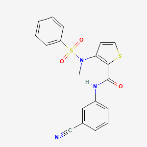 molecular formula C19H15N3O3S2 B2650814 N-(3-cyanophenyl)-3-(N-methylbenzenesulfonamido)thiophene-2-carboxamide CAS No. 1226427-83-3