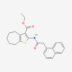 molecular formula C24H25NO3S B2650816 ethyl 2-[2-(naphthalen-1-yl)acetamido]-4H,5H,6H,7H,8H-cyclohepta[b]thiophene-3-carboxylate CAS No. 397290-65-2