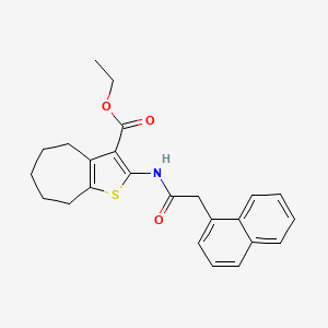 molecular formula C24H25NO3S B2650816 ethyl 2-(2-(naphthalen-1-yl)acetamido)-5,6,7,8-tetrahydro-4H-cyclohepta[b]thiophene-3-carboxylate CAS No. 397290-65-2