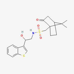 molecular formula C20H25NO4S2 B2650826 N-(2-(benzo[b]thiophen-3-yl)-2-hydroxyethyl)-1-(7,7-dimethyl-2-oxobicyclo[2.2.1]heptan-1-yl)methanesulfonamide CAS No. 2034407-77-5