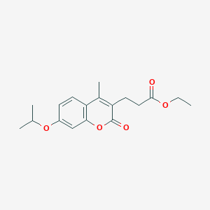molecular formula C18H22O5 B2650833 Ethyl 3-(4-methyl-2-oxo-7-propan-2-yloxychromen-3-yl)propanoate CAS No. 858751-78-7