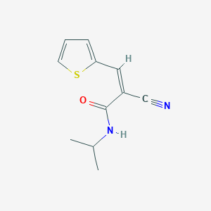 molecular formula C11H12N2OS B2650839 (2Z)-2-cyano-N-(methylethyl)-3-(2-thienyl)prop-2-enamide CAS No. 340231-09-6