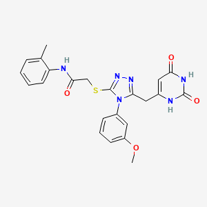 2-((5-((2,6-dioxo-1,2,3,6-tetrahydropyrimidin-4-yl)methyl)-4-(3-methoxyphenyl)-4H-1,2,4-triazol-3-yl)thio)-N-(o-tolyl)acetamide
