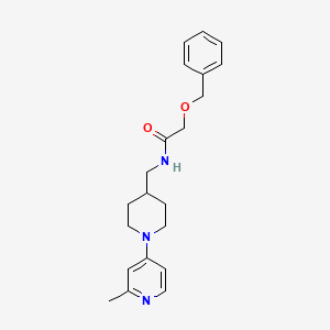 molecular formula C21H27N3O2 B2650846 2-(benzyloxy)-N-((1-(2-methylpyridin-4-yl)piperidin-4-yl)methyl)acetamide CAS No. 2034259-67-9