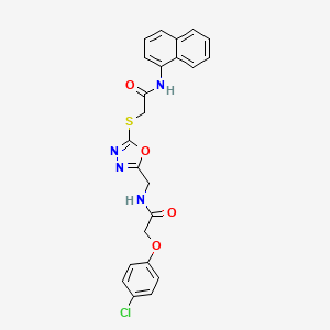 2-(4-chlorophenoxy)-N-[(5-{[2-(1-naphthylamino)-2-oxoethyl]thio}-1,3,4-oxadiazol-2-yl)methyl]acetamide