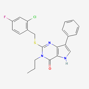 2-((2-chloro-4-fluorobenzyl)thio)-7-phenyl-3-propyl-3H-pyrrolo[3,2-d]pyrimidin-4(5H)-one