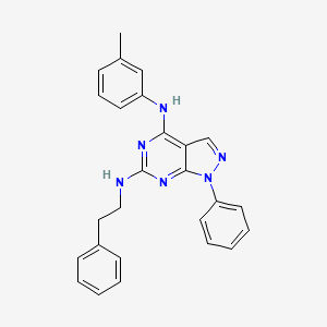 molecular formula C26H24N6 B2650865 N4-(3-methylphenyl)-1-phenyl-N6-(2-phenylethyl)-1H-pyrazolo[3,4-d]pyrimidine-4,6-diamine CAS No. 946321-26-2