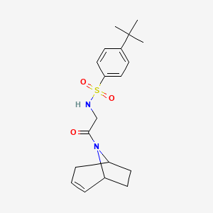 molecular formula C19H26N2O3S B2650876 N-(2-{8-azabicyclo[3.2.1]oct-2-en-8-yl}-2-oxoethyl)-4-tert-butylbenzene-1-sulfonamide CAS No. 1796947-77-7