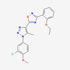 molecular formula C20H18ClN5O3 B2650890 5-(1-(3-chloro-4-methoxyphenyl)-5-methyl-1H-1,2,3-triazol-4-yl)-3-(2-ethoxyphenyl)-1,2,4-oxadiazole CAS No. 1251593-99-3