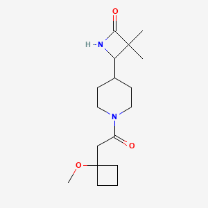molecular formula C17H28N2O3 B2650892 4-{1-[2-(1-Methoxycyclobutyl)acetyl]piperidin-4-yl}-3,3-dimethylazetidin-2-one CAS No. 1948910-48-2