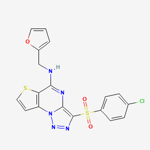 3-((4-chlorophenyl)sulfonyl)-N-(furan-2-ylmethyl)thieno[2,3-e][1,2,3]triazolo[1,5-a]pyrimidin-5-amine