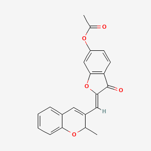 (Z)-2-((2-methyl-2H-chromen-3-yl)methylene)-3-oxo-2,3-dihydrobenzofuran-6-yl acetate