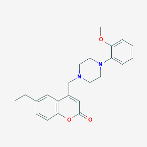 molecular formula C23H26N2O3 B2650900 6-Ethyl-4-[[4-(2-methoxyphenyl)piperazin-1-yl]methyl]chromen-2-one CAS No. 902034-05-3