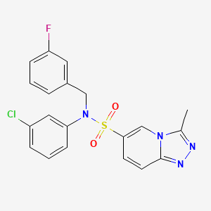 molecular formula C20H16ClFN4O2S B2650901 N~6~-(3-氯苯基)-N~6~-(3-氟苄基)-3-甲基[1,2,4]三唑并[4,3-a]吡啶-6-磺酰胺 CAS No. 1251704-34-3