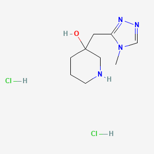 molecular formula C9H18Cl2N4O B2650906 3-[(4-methyl-4H-1,2,4-triazol-3-yl)methyl]piperidin-3-ol dihydrochloride CAS No. 2060041-30-5