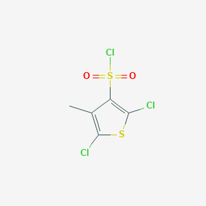 molecular formula C5H3Cl3O2S2 B2650908 2,5-Dichloro-4-methylthiophene-3-sulfonyl chloride CAS No. 145980-83-2