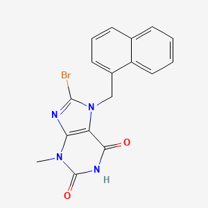 molecular formula C17H13BrN4O2 B2650909 8-bromo-3-methyl-7-(naphthalen-1-ylmethyl)-1H-purine-2,6(3H,7H)-dione CAS No. 864925-08-6