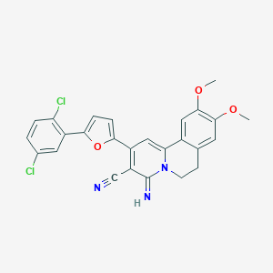 molecular formula C26H19Cl2N3O3 B265095 2-[5-(2,5-dichlorophenyl)-2-furyl]-4-imino-9,10-dimethoxy-6,7-dihydro-4H-pyrido[2,1-a]isoquinoline-3-carbonitrile 