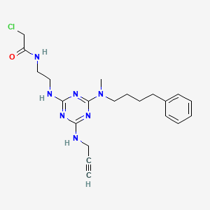 2-Chloro-N-[2-[[4-[methyl(4-phenylbutyl)amino]-6-(prop-2-ynylamino)-1,3,5-triazin-2-yl]amino]ethyl]acetamide