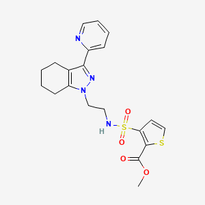 methyl 3-(N-(2-(3-(pyridin-2-yl)-4,5,6,7-tetrahydro-1H-indazol-1-yl)ethyl)sulfamoyl)thiophene-2-carboxylate
