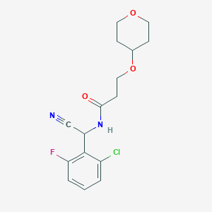 B2650957 N-[(2-chloro-6-fluorophenyl)(cyano)methyl]-3-(oxan-4-yloxy)propanamide CAS No. 1797287-92-3