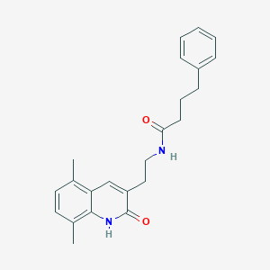 N-(2-(5,8-dimethyl-2-oxo-1,2-dihydroquinolin-3-yl)ethyl)-4-phenylbutanamide