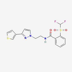 2-((difluoromethyl)sulfonyl)-N-(2-(3-(thiophen-3-yl)-1H-pyrazol-1-yl)ethyl)benzamide
