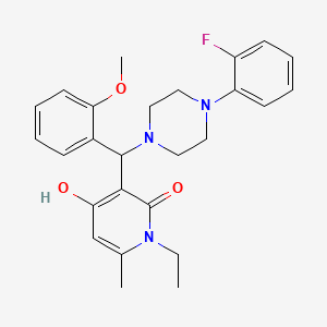 1-ethyl-3-((4-(2-fluorophenyl)piperazin-1-yl)(2-methoxyphenyl)methyl)-4-hydroxy-6-methylpyridin-2(1H)-one