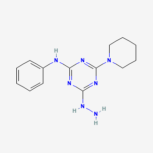 4-hydrazinyl-N-phenyl-6-(piperidin-1-yl)-1,3,5-triazin-2-amine