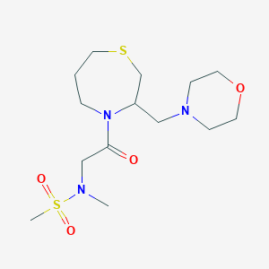 N-methyl-N-(2-(3-(morpholinomethyl)-1,4-thiazepan-4-yl)-2-oxoethyl)methanesulfonamide