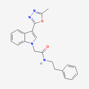 2-(3-(5-methyl-1,3,4-oxadiazol-2-yl)-1H-indol-1-yl)-N-phenethylacetamide