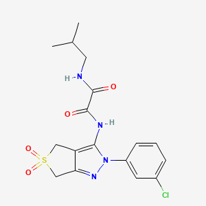 molecular formula C17H19ClN4O4S B2650985 N'-[2-(3-chlorophenyl)-5,5-dioxo-2H,4H,6H-5lambda6-thieno[3,4-c]pyrazol-3-yl]-N-(2-methylpropyl)ethanediamide CAS No. 899734-02-2