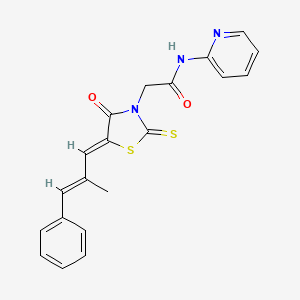 2-((Z)-5-((E)-2-methyl-3-phenylallylidene)-4-oxo-2-thioxothiazolidin-3-yl)-N-(pyridin-2-yl)acetamide