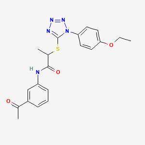 molecular formula C20H21N5O3S B2651035 N-(3-acetylphenyl)-2-{[1-(4-ethoxyphenyl)-1H-1,2,3,4-tetrazol-5-yl]sulfanyl}propanamide CAS No. 890639-76-6