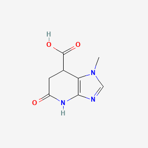 molecular formula C8H9N3O3 B2651036 1-methyl-5-oxo-1H,4H,5H,6H,7H-imidazo[4,5-b]pyridine-7-carboxylic acid CAS No. 1864072-66-1