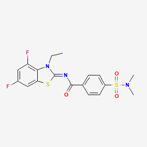 molecular formula C18H17F2N3O3S2 B2651037 (E)-4-(N,N-dimethylsulfamoyl)-N-(3-ethyl-4,6-difluorobenzo[d]thiazol-2(3H)-ylidene)benzamide CAS No. 905695-47-8